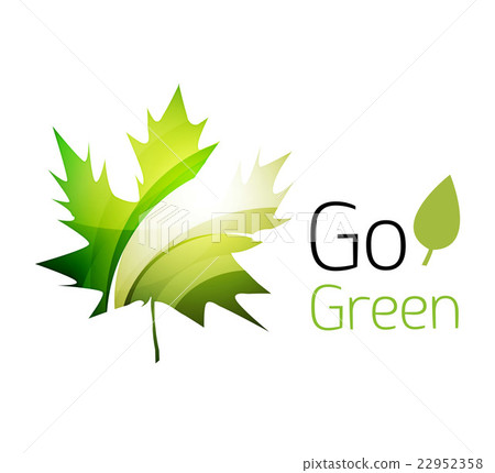 Abstract eco leag logo design made of color pieces 22952358