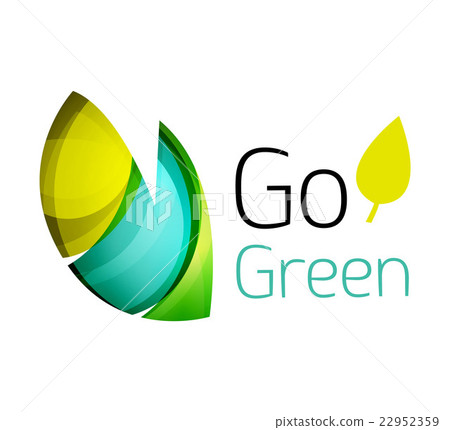 Abstract eco leag logo design made of color pieces 22952359