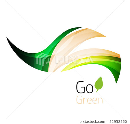 Abstract eco leag logo design made of color pieces 22952360