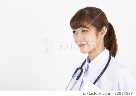 Female doctor nurse with laptop 22954587