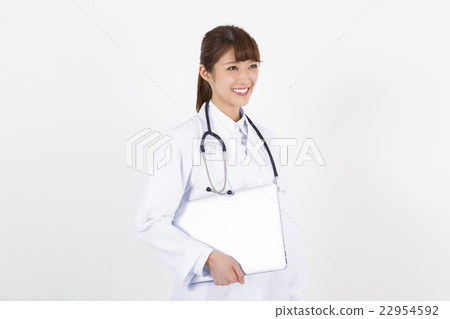 Female doctor nurse with laptop 22954592