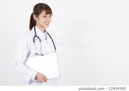 Female doctor nurse with laptop 22954593
