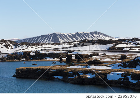 Myvatn volcano with small lake Myvatn volcano with small lake 22955076