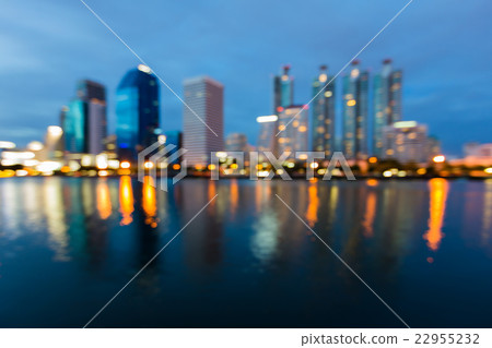 Bokeh lights, office building waterfront Bokeh lights, office building waterfront 22955232