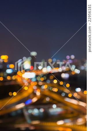 Blurred bokeh lights, city downtown 22956181