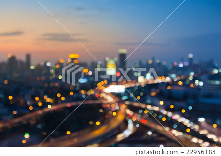 Abstract blurred bokeh lights, city downtown Abstract blurred bokeh lights, city downtown 22956183