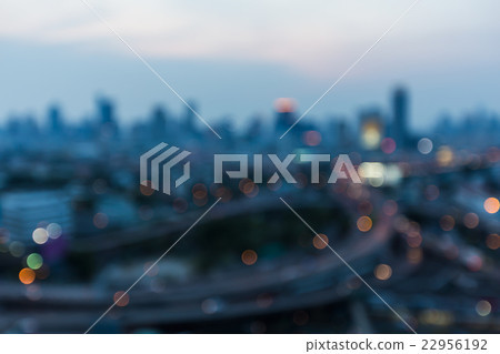 After sunset blurred lights city downtown After sunset blurred lights city downtown 22956192