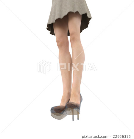 Transparent shoes in shoes Women's leg perming3DCG Illustration material 22956355