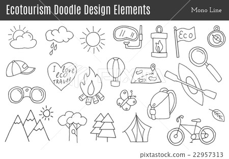 Vector ecotourism design elements isolated 22957313