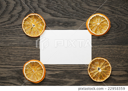 dried orange slices with paper card dried orange slices with paper card 22958359