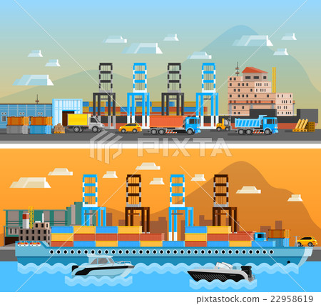 Two Freight Port Horizontal Banners 22958619