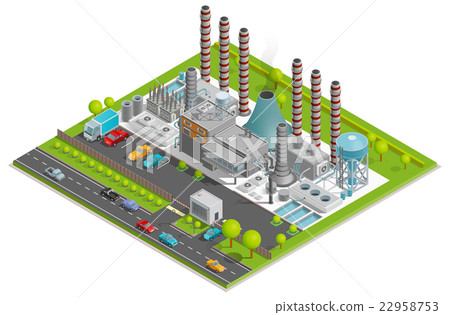 Chemical Plant Isometric Concept 22958753