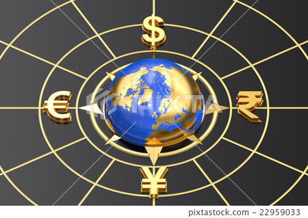 money concept, global currencies. 3D rendering money concept, global currencies. 3D rendering 22959033