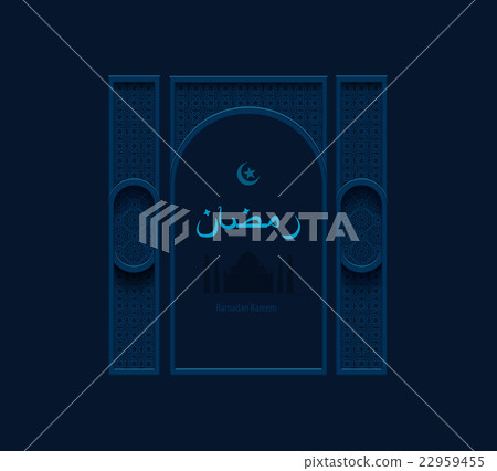 illustration dark blue arabesque background 22959455