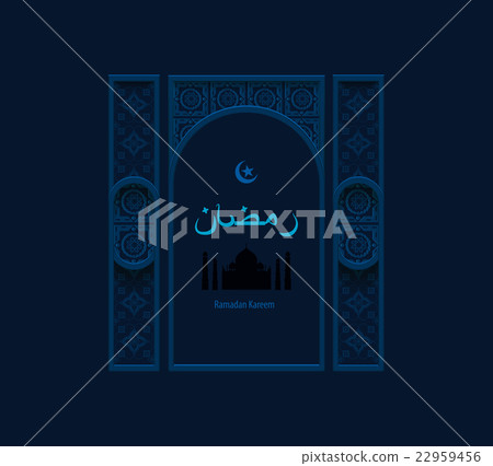 illustration dark blue arabesque background 22959456