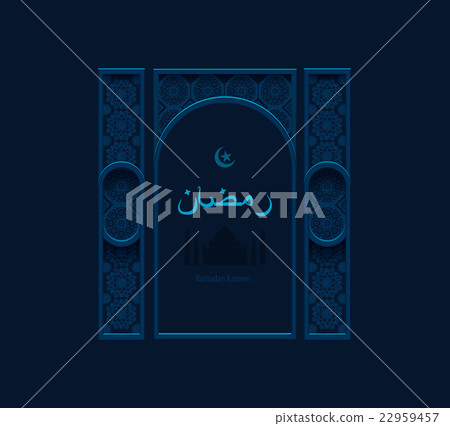 illustration dark blue arabesque background 22959457