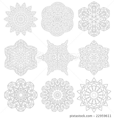 Round Geometric Ornaments Set - Stock Illustration [22959611] - PIXTA