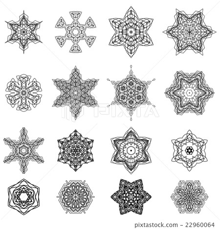 Round Geometric Ornaments Set Round Geometric Ornaments Set 22960064