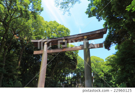 明治神宮大鳥居 Minami Shinkansen的第2 Torii Torii 照片素材 圖片 圖庫