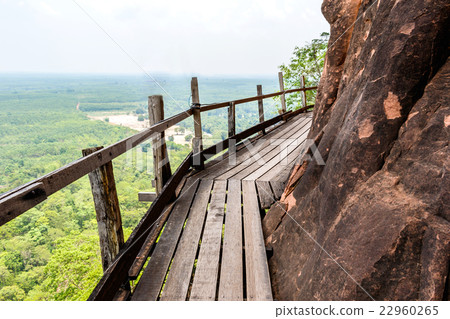 Wooden walkway on sandstone mountains Wooden walkway on sandstone mountains 22960265