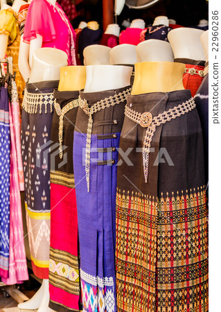 Thai dresses on mannequins Thai dresses on mannequins 22960286