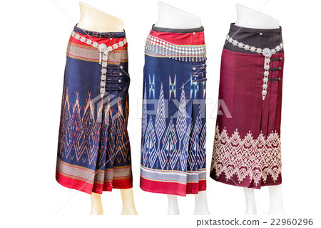 Thai dresses on mannequins isolate on white Thai dresses on mannequins isolate on white 22960296