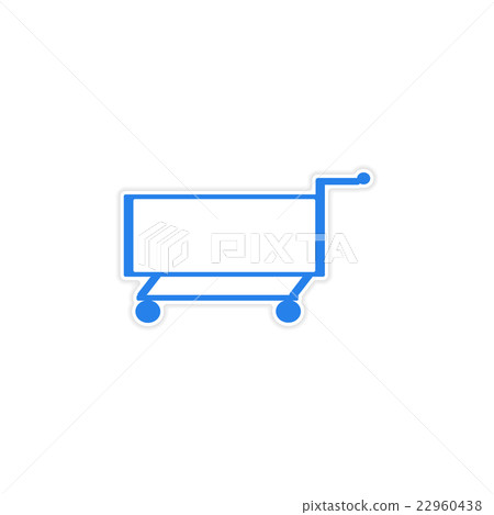 icon sticker realistic design on paper trolley icon sticker realistic design on paper trolley 22960438