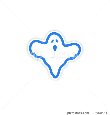 icon sticker realistic design on paper ghost icon sticker realistic design on paper ghost 22960531