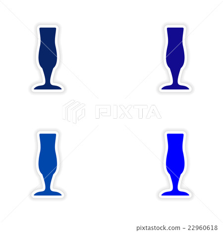 assembly realistic sticker design on paper drinks 22960618