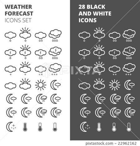 Stock Illustration: Weather forecast set