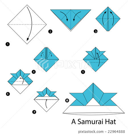 origami A Samurai Hat. - Stock Illustration [22964888] - PIXTA