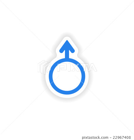 icon sticker realistic design on paper male icon sticker realistic design on paper male 22967408