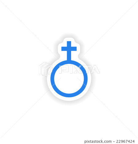 icon sticker realistic design on paper female icon sticker realistic design on paper female 22967424