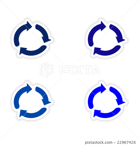 assembly realistic sticker design on paper arrows 22967428