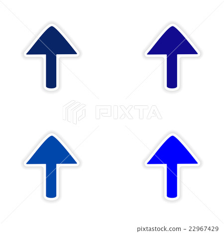 assembly realistic sticker design on paper arrows 22967429