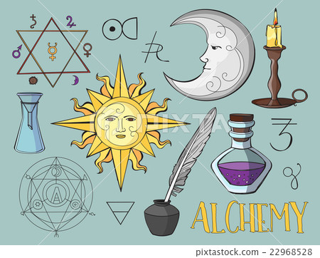 Set of trendy vector Alchemy symbols Set of trendy vector Alchemy symbols 22968528