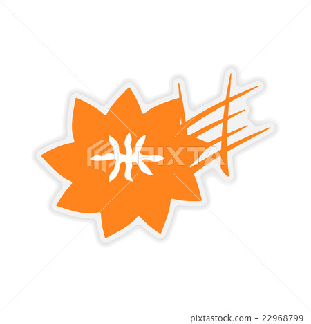 Saffron Color Sticker icon sticker realistic design on paper saffron - Stock Illustration ...