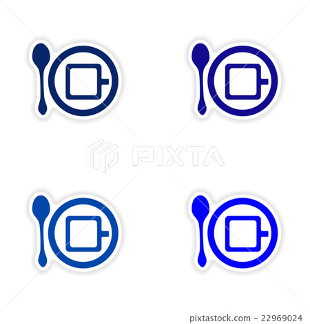 assembly realistic sticker design on paper cofee assembly realistic sticker design on paper cofee 22969024