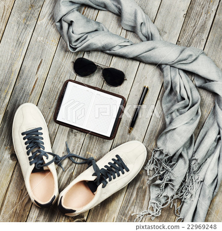 Set of travel items. Set of travel items. 22969248