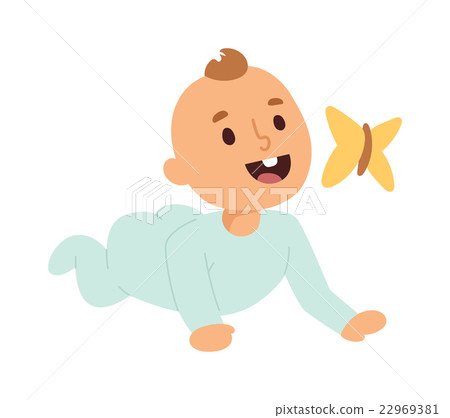 Baby kid and butterfly Baby kid and butterfly 22969381