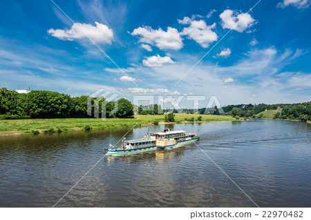 Passenger ship on the river Elbe in Dresden Passenger ship on the river Elbe in Dresden 22970482