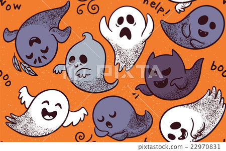 Halloween ghosts seamless pattern 22970831