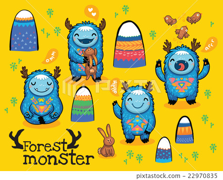 Vector cartoon funny monsters set 22970835