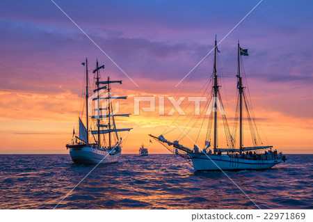 Sailing ships on the Baltic Sea 22971869