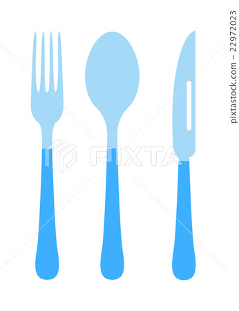 Cutlery set fork, knife and spoon vector - Stock Illustration [22972023 ...