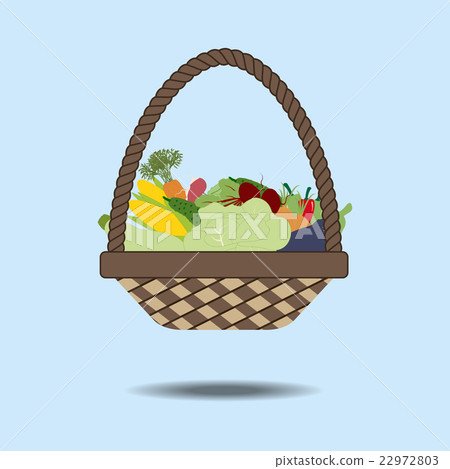 Basket with vegetables - Stock Illustration [22972803] - PIXTA
