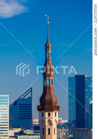 Aerial cityscape of Tallinn, Estonia 22973059