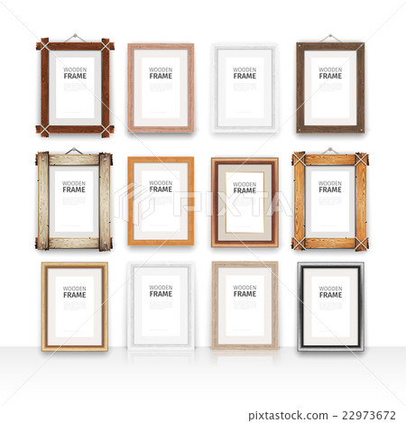 Wooden Rectangle Frames Set - Stock Illustration [22973672] - PIXTA