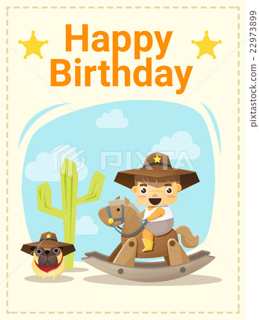 Happy birthday card with little boy and friend 4 22973899