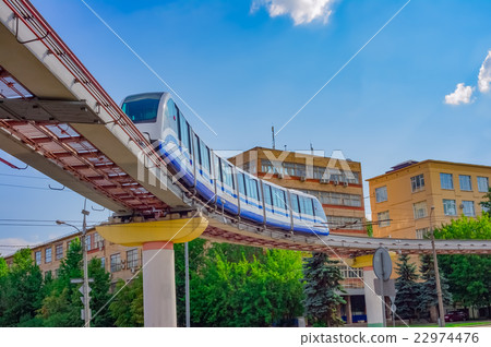 Cityscape of Moscow with monorail train 22974476